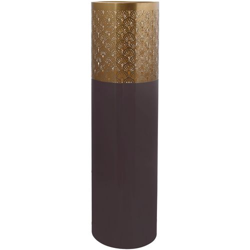 Bodenvase KAYOOM "Bodenvase Art Deco 1115", lila, B:25cm H:90cm T:25cm Ø:25cm, Metall, Vasen