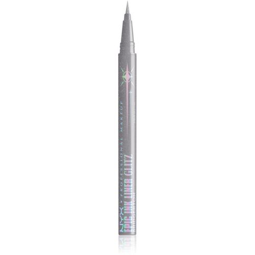 NYX Professional Makeup Bridgerton Royal Epic Ink Liner eyeliner met glitters Tint 01 Glitzed In Silver 1 ml