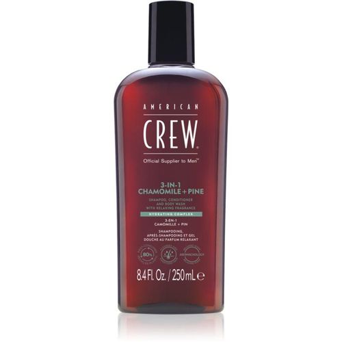 American Crew 3 in 1 Chamimile + Pine 3 in1 Shampoo, Conditioner & Body Wash voor Mannen 250 ml