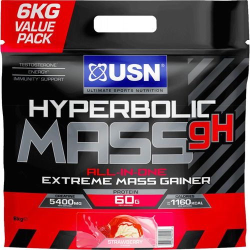 USN Hyperbolic All in One Mass (6000g) Strawberry - Gewichtszunahme - Mit Kreatin