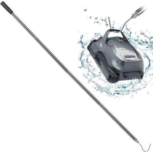 Schwimmbeckenüberzug - Schwimmbecken Greiferstange - Schwimmbeckenpflege - Teleskopverstellbarer Schwimmbeckenretter - 170 Zentimeter - Grau