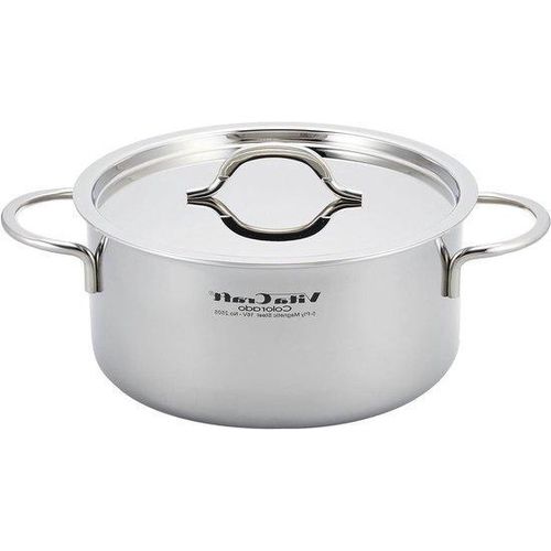 Gietijzeren Kochtopf - Langsames Kochen - Hitzebehaltende Kochschüssel - 4,1 Liter 22cm - Silber