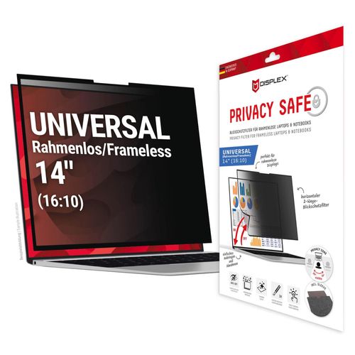 DISPLEX Displayschutzfolie "Privacy Safe", schwarz, B:27cm H:0,5cm T:40,5mm, Displayfolien, universal, 16:10, Blickschutzfolie, Schutzfolie, Bildschirmschutz