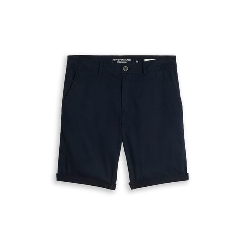 TOM TAILOR Herren Regular Chino Shorts, blau, Uni, Gr. 34