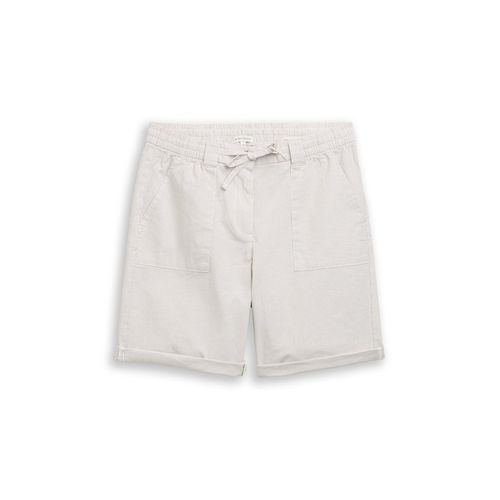 TOM TAILOR Damen Chino Bermuda Shorts mit Kordelzug, grün, Gestreift, Gr. 46