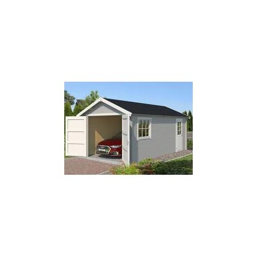 Garage LASITA MAJA "Dillon", grau (lichtgrau), Massivholz, Garagen, BxT: 340x580 cm, 202 cm Einfahrthöhe
