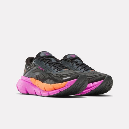 Laufschuh REEBOK "FLOATZIG DOUBLE", Damen, Gr. 39, schwarz, grau, virtual pink, Synthetik, Textil, Schuhe Laufschuh, maximalen Komfort und maximale Energierückgabe