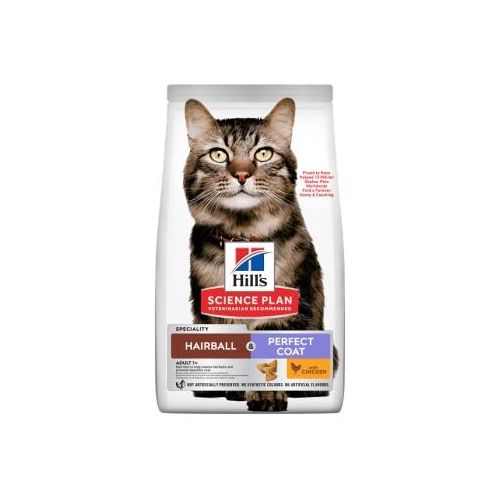 Hill's Science Plan Croquettes pour chat Adulte Hairball & Perfect Coat Poulet 2x7 kg