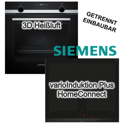 Herdset Siemens Backofen 3DHeißluft Hydrolyse+ Induktionsfeld flex PowerBoost Home Connect