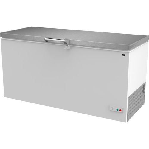 Tiefkühltruhe 573 L | Edelstahl-Volldeckel | abschließbar | -24 bis -18°C | Gewerbe Kühltruhe