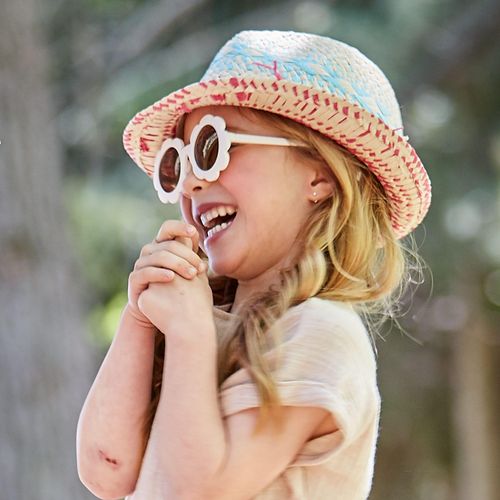 Sonnenbrille MAXIMO, Mädchen, wollweiß, Sonnenbrillen Sonnenbrille, weiß, Blume, polarisiert, BPA-frei, Girls
