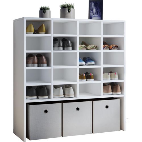 Schuhregal VCM "Holz Regal Schuhschrank Schuhregal Hinsol XL", weiß, B:92cm T:33cm, Regale, Schuhregal