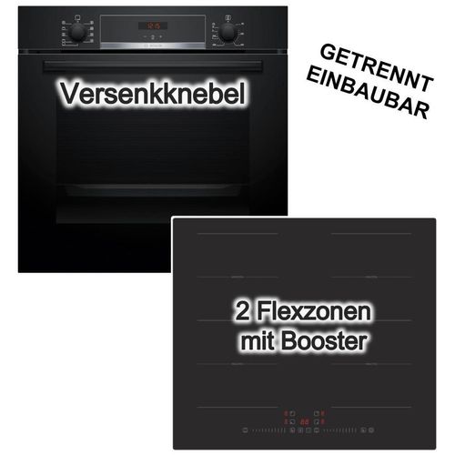 Herdset Backofen Bosch 3DHeißluft Hydrolyse+ Induktionsfeld PKM Flexzonen Booster