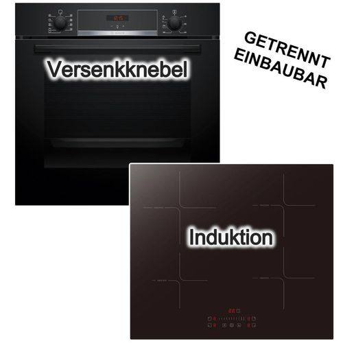 Herdset Backofen Bosch 3DHeißluft Hydrolyse + Induktionsfeld PKM 60cm Booster