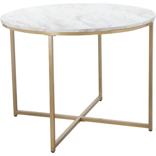 Esstisch OTTO HOME "Gondat", bunt (marmor, golden, goldchrome, marmor), B:90cm H:76cm T:90cm, Tische, Esstisch, mit Tischplatte in Marmor-Optik, Gestell aus Metall golden, Höhe 76 cm