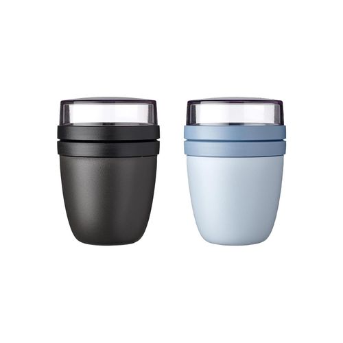 Mepal Lunchpots Nordic Black & Nordic Sage Ellipse ø 10.7 cm 2er Set