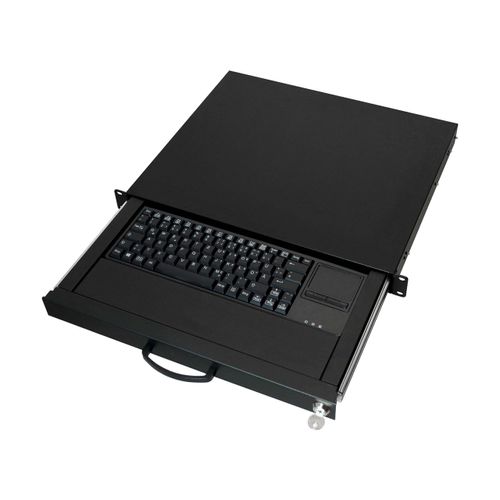 aixcase 19 Rack 1U Tastatur DE Touchpad USB schwarz