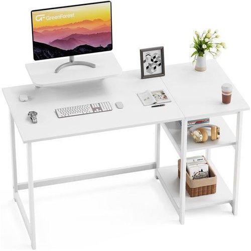 Compact Arbeitsplatz mit Schreibtisch, Aufbewahrung und Monitorhalter für den Heimarbeitbereich