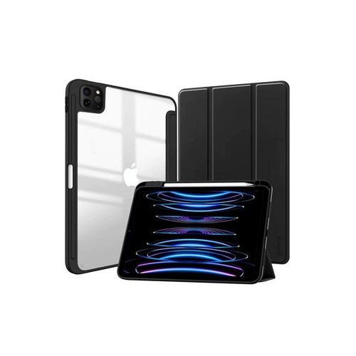 CRONG PrimeFolio - Case for iPad Air 11 (2026-2024) / iPad Air 10.9 (5th-4th gen.) / iPad Pro 11" (2022-2021) - Black/Clear
