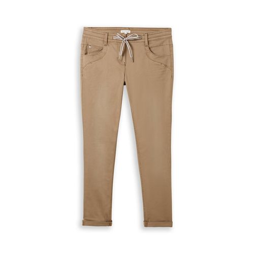 TOM TAILOR Damen Tapered Relaxed Hose, braun, Uni, Gr. 46/28
