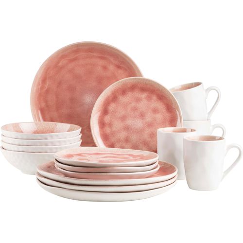 Kombiservice MÄSER "FROZEN, Kombiservice, Steinzeug", lila (berry), 16 Stk., Steinzeug, Geschirr-Sets, Kombiservice, Geschirr-Set, Service