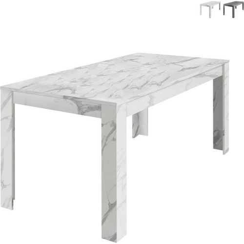 Esstisch 180x90cm modern Marmoroptik Excelsior - Weiß