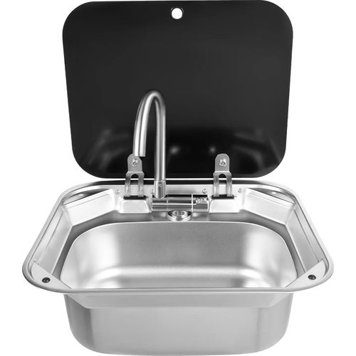 Spüle, Edelstahl, platzsparendes Design, Silber