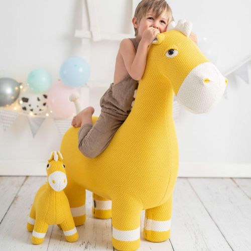 Crochetts Großes Stuten-Plüschtier mit Zusatzsitz für Kinder LT-Y07-2 – 85 x 33 x 88 cm MAXI