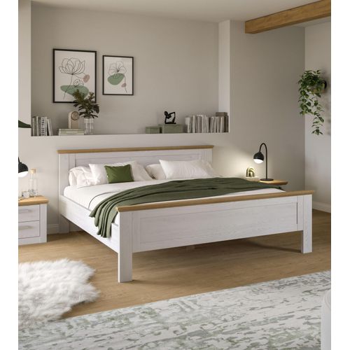 Bettgestell HOME AFFAIRE "COSENZA, Breite 189cm, im Landhausstil", sibiu lärche nachbildung, artisan eiche nachbildung, sibiu lärche nachbildung, artisan eiche nachbildung, sibiu lärche nachbildung, artisan eiche nachbildung, B:189cm H:90cm L:209cm, Betten, Bettgestell, Bett, Kastenbett, Schlafzimmer, Schlafen