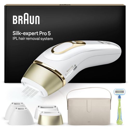 Braun Silk-expert Pro IPL PL5431, Lichtimpulstechnologie (IPL), Gold, Weiß, AC, 100 - 240 V, 50 - 60 Hz, 70 mm