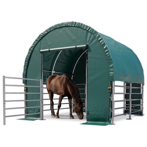 Weidezelt 3x3 m PVC Plane 2300 Newton - für Betonuntergrund - grün