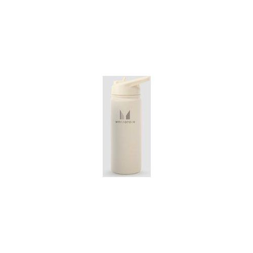 Myprotein Flip-Trinkhalm-Flasche aus recyceltem Metall, 500 ml – Naturcreme
