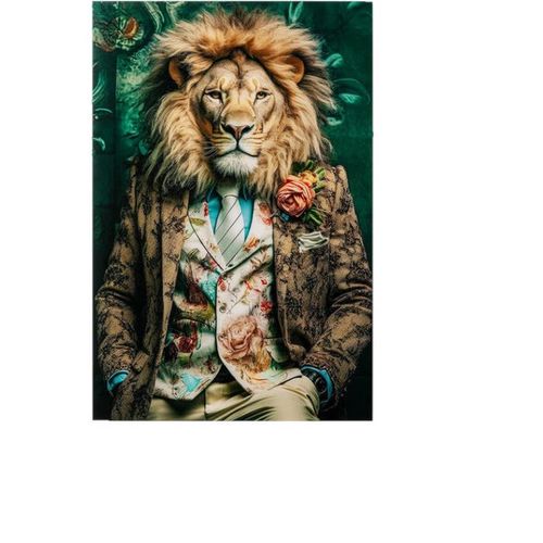 Kare-Design Glasbild, Braun, Mehrfarbig, Kunststoff, Glas, Tiere, rechteckig, 100x150x0.4 cm, Bilder und Zubehör, Wandbilder, Glasbilder