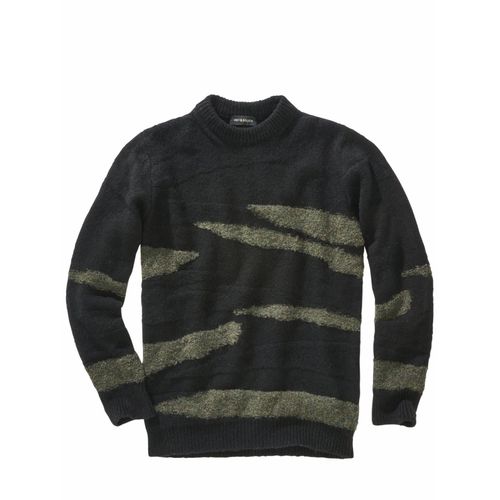 Mey & Edlich Herren Tektonischer Pullover Schwarz 34 % Wolle, 33 % Polyacryl, 33 % Polyester