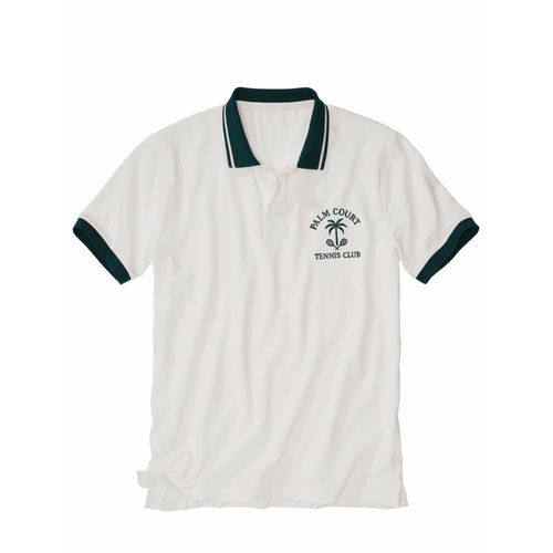 Mey & Edlich Herren Polo Palm Court Tennis Club Weiß 100 % Baumwolle