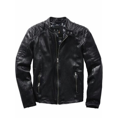 Mey & Edlich Herren Regelbruch-Lederjacke Schwarz Lammleder