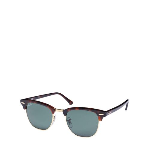 Ray-Ban Herren Sonnenbrille Clubmaster Braun Grün getönte Gläser (Glasbreite: ca