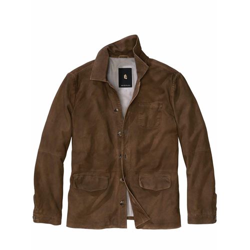 Mey & Edlich Herren Chore-Lederjacke Braun 100 % Ziegenveloursleder