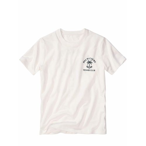 Mey & Edlich Herren T-Shirt Palm Court Tennis Club Weiß 100 % Baumwolle