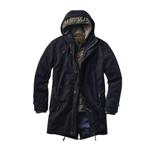 Mey & Edlich Herren Ganzjahres-Parka Blau Außenjacke Obermaterial: 53 % Polyester, 33 % Baumwolle, 14 % Polyamid