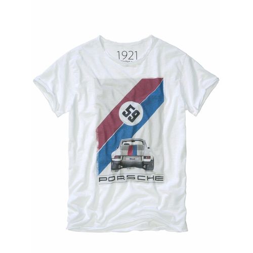 1921 T-Shirts Herren T-Shirt Carrera Weiß 100 % Baumwolle