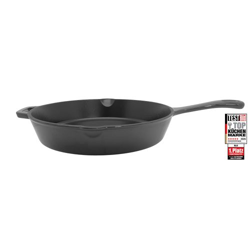 Schmorpfanne ELO BASIC, grau, B:31,5cm H:8cm L:44cm Ø:28cm, Pfannen, Schmorpfanne, Außen emailliert