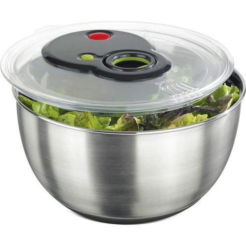 Emsa Salatschleuder Turboline, Transparent, Metall, 4,5 L, 27.0x16.5x27.2 cm, Kochen, Küchenhelfer, Salatschleuder