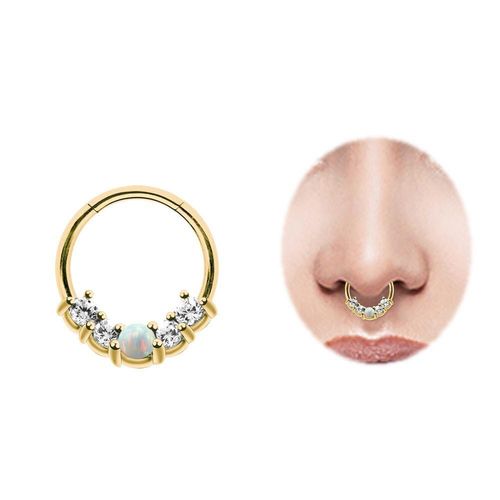 Nasenpiercing ADELIA´S "Piercing - Nasenpiercing Opal Opal", gold, Piercings, Damen, mit Opal, Ø 8 mm, Opal