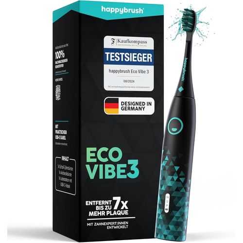 Elektrische Zahnbürste mit 8 Wochen Power Akku – Ultraschall Zahnbürsten Schallzahnbürste Eco Vibe 3+ – – 100 Tage testen