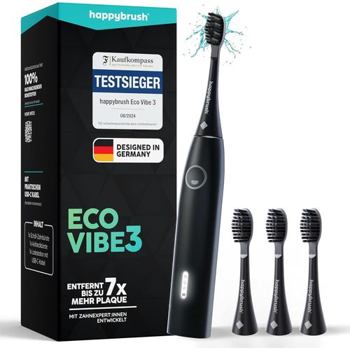 Elektrische Zahnbürste mit 8 Wochen Power Akku – Ultraschall Zahnbürsten Schallzahnbürste Eco Vibe 3+ – – 100 Tage testen