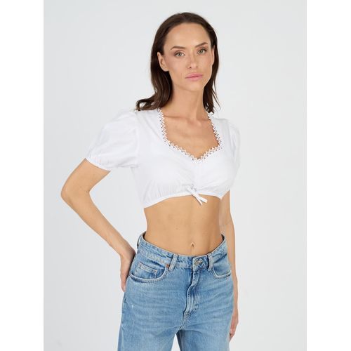 Trachtenbluse JCC "31023117", Damen, Gr. 54, weiß, Obermaterial: 85% Polyester, 15% Viskose, Blusen Trachtenbluse