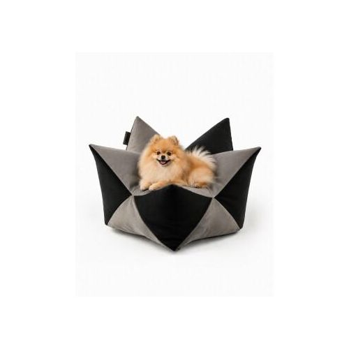 Lionto Hundebett - Kronenkissen grau/ schwarz L