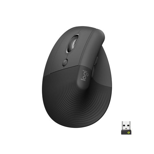 Logitech Lift - linkshändige vertikale ergonomische Maus, Grafit (Bluetooth, kabellos)