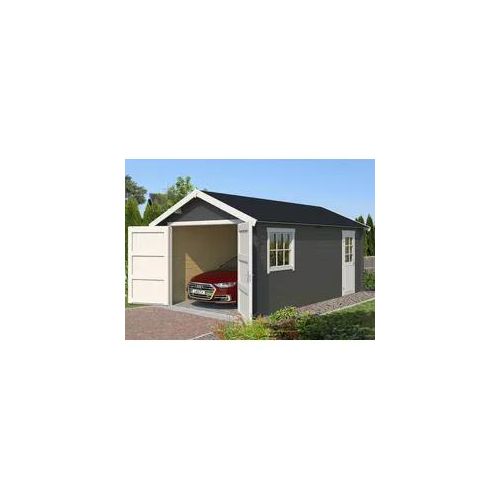 Garage LASITA MAJA "Dillon", grau (carbongrau), Massivholz, Garagen, BxT: 340x580 cm, 202 cm Einfahrthöhe